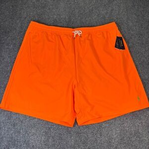 Polo Ralph Lauren Mens Big & Tall 4XLT Orange Swim Trunks Mesh Lined Shorts NWT